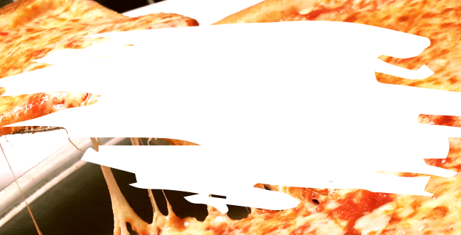 someone is cutting a slice of pizza with a knife and fork